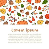 Background for the autumn sale, banner or leaflet design. Autumn banner with bright beautiful leaves in a frame. vector