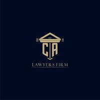 CA initial monogram lawfirm logo with pillar design vector