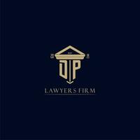 DP initial monogram lawfirm logo with pillar design vector
