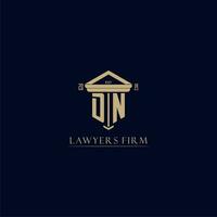 DN initial monogram lawfirm logo with pillar design vector