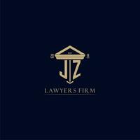 JZ initial monogram lawfirm logo with pillar design vector