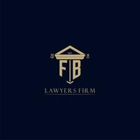 FB initial monogram lawfirm logo with pillar design vector