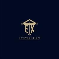 EX initial monogram lawfirm logo with pillar design vector