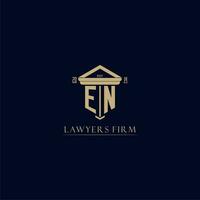 EN initial monogram lawfirm logo with pillar design vector