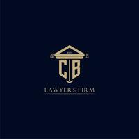 CB initial monogram lawfirm logo with pillar design vector