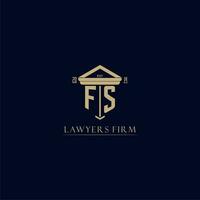 FS initial monogram lawfirm logo with pillar design vector