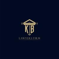 KB initial monogram lawfirm logo with pillar design vector
