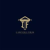 IF initial monogram lawfirm logo with pillar design vector