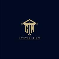 GM initial monogram lawfirm logo with pillar design vector