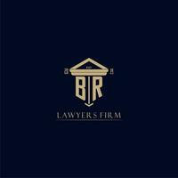 BR initial monogram lawfirm logo with pillar design vector