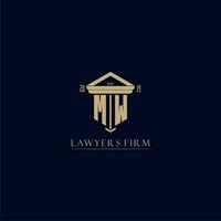 MW initial monogram lawfirm logo with pillar design vector