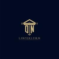 ON initial monogram lawfirm logo with pillar design vector