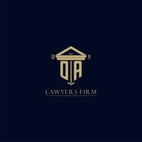OA initial monogram lawfirm logo with pillar design vector