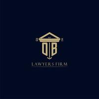 OB initial monogram lawfirm logo with pillar design vector