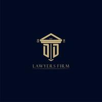 DD initial monogram lawfirm logo with pillar design vector