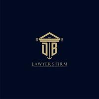 DB initial monogram lawfirm logo with pillar design vector