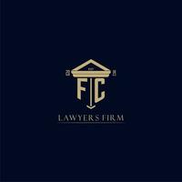 FC initial monogram lawfirm logo with pillar design vector