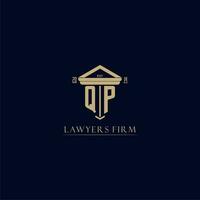QP initial monogram lawfirm logo with pillar design vector