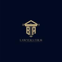 BA initial monogram lawfirm logo with pillar design vector