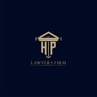 HP initial monogram lawfirm logo with pillar design vector