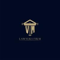 VM initial monogram lawfirm logo with pillar design vector