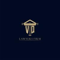 VQ initial monogram lawfirm logo with pillar design vector