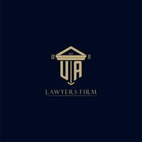 UA initial monogram lawfirm logo with pillar design vector