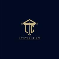 LC initial monogram lawfirm logo with pillar design vector
