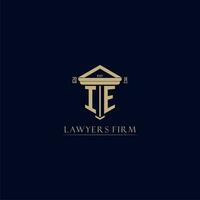 IE initial monogram lawfirm logo with pillar design vector