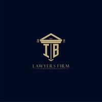 IB initial monogram lawfirm logo with pillar design vector