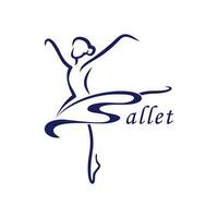 illustration of a logo depicting a ballet person, as well as a skirt forming the letter B vector