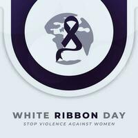White Ribbon Day Celebration Vector Design Illustration for Stop violence against women background