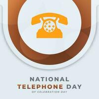 National Telephone Day Celebration Vector Design Illustration for Background, Poster, Banner, Advertising, Greeting Card