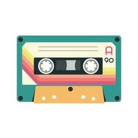 retro música casete. estéreo DJ cinta, Clásico 90s casetes cintas y audio cinta. antiguo radio jugar casete, 1970 o 1980 rock música mezcla cinta de audio. vector