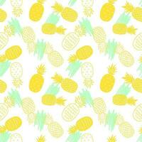 Flat seamless summer pattern with pineapples vector