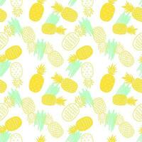 Flat seamless summer pattern with pineapples vector