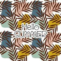 Abstract seamless summer pattern with tropical leaves vector