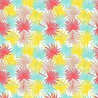 Abstract seamless tropical pattern with colored palm tree leaves vector