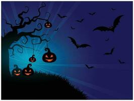 Halloween concept, Happy Jack O Lantern with wings flying among pumpkins on orange color background, minimal style, 3d render vector