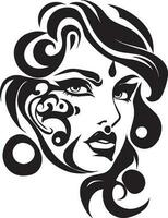 Women face tattoo design illustration vector art