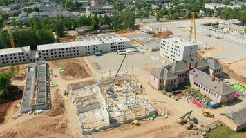 Siauliai, Lithuania - 27th june, 2023 - Aerial view new military base construction site.Nato expansion in east. Margiris battalion military base facilities.National security concern video