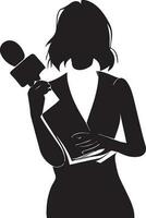Journalist vector silhouette illustration