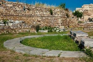 Ruins of the Tetraconch Church built in the court of the Hadrian Library in Athens city center photo