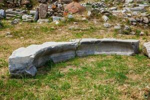 Detail of the ancient ruins at the Roman Agora located to the north of the Acropolis in Athens photo