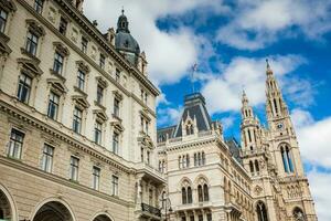 The historical Vienna City Hall building at Rathausplatz built on 1883 photo