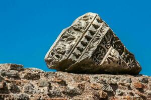 Detail of the ruins at the Flavian Palace also known as the Domus Flavia on the Palatine Hill in Rome photo