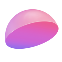 3d geométrico forma. degradado lujo modelo decorativo diseño ilustración. minimalista brillante semi esfera medio redondo aislado transparente png