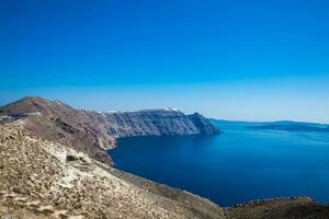 The beautiful landscapes seen from the walking path number nine between the cities of Fira and Oia in Santorini Island photo