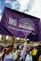 Bogota, Colombia, June 2023, Peaceful protest marches against the government of Gustavo Petro called La Marcha de la Mayoria photo