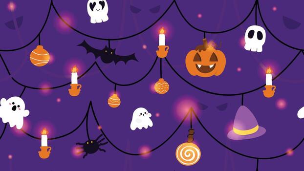 Set of Halloween Element Background. Halloween Seamless pattern Background vector